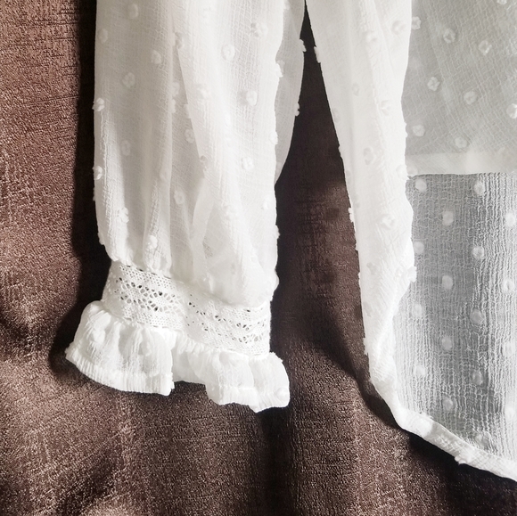 NWT, New Direction Sheer Dot Textured Blouse - Picture 7 of 10